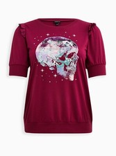 Torrid Graphic Classic Fit Lt Weight Terry Sweatshirt Purple 0 L 12 A99573