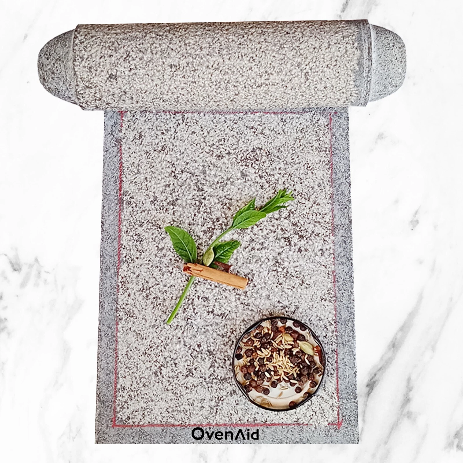 OvenAid Stone 12" Mortar & Pestle, Sil Batta, Ammikallu, Molcajete & Tejolote