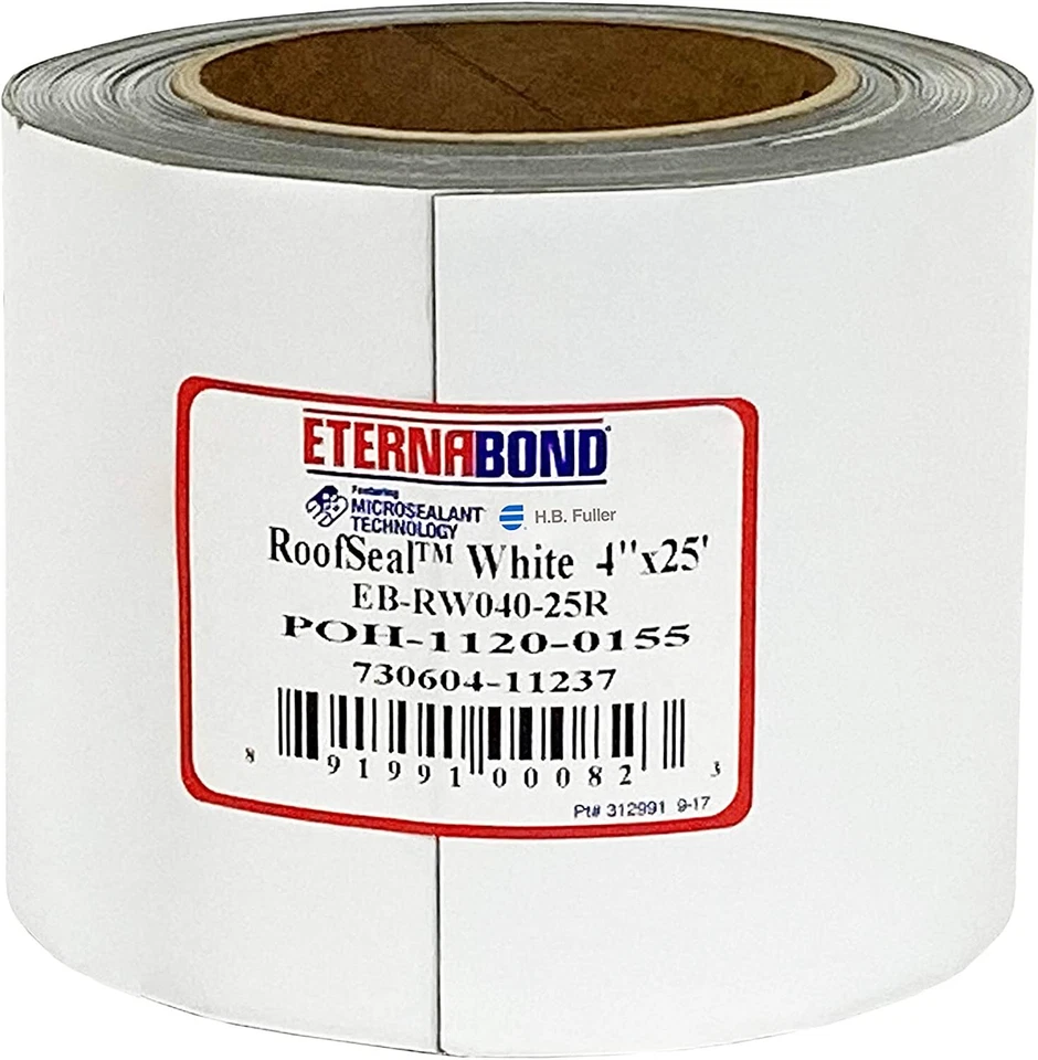 EternaBond RoofSeal White 4" x25' MicroSealant UV Stable Roof Seam Repair Tap... - Image 2 of 4
