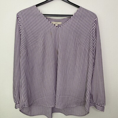 Loft Plus size 20 Women s shirt Striped Long sleeve P2P 25  Length 27 