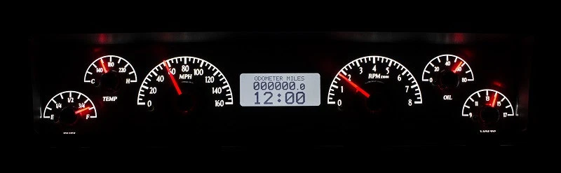 Kit de medidores analógicos Dakota Digital 1969-76 Chevy Nova plateado blanco VHX-69C-NOV-S-W Foto 2 de 4