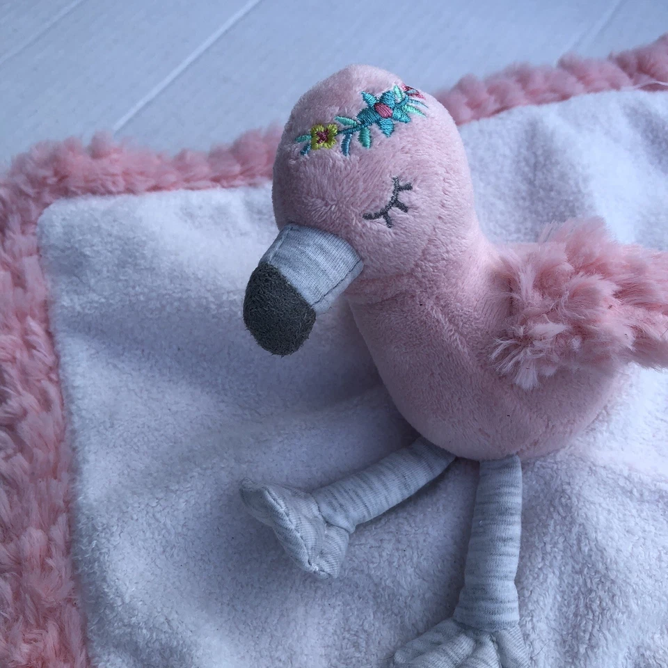 Mary Meyer Baby Lovey Tingo Flamingo Security Blanket 12 Inch Pink Bird Flowers - Image 2 of 4
