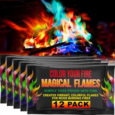 Fire Color Changing Packets 12-Pack Fun Campfire and Fire Pit Accessory
