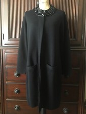 Boden Black Full Length Embellished Collar Sweater British Size 14 US 12