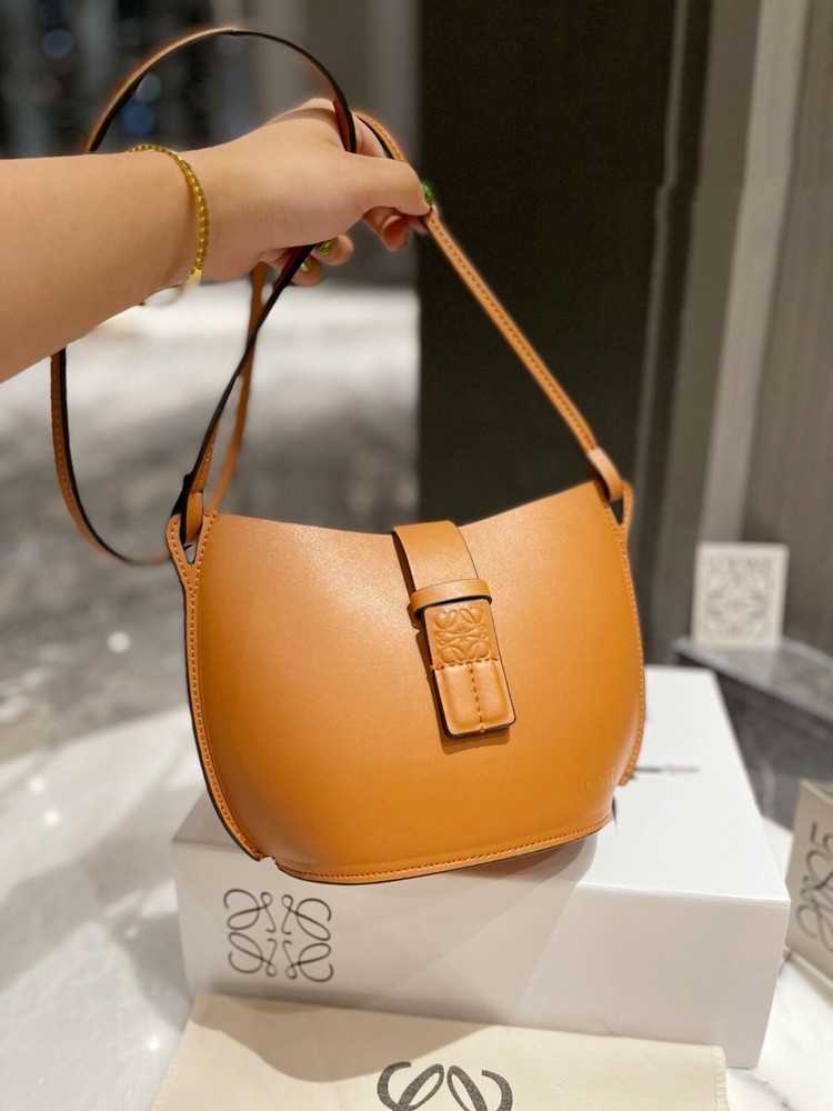 Loewe Brown Women's Leather Bucket Crossbody Bag