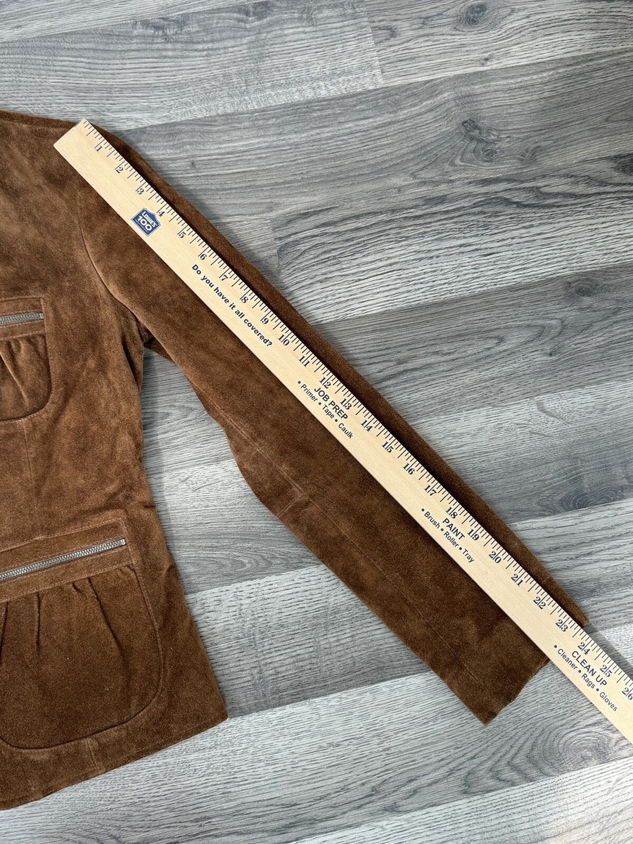 Vintage 90s Banana Republic Camel Brown Suede Leather Jacket