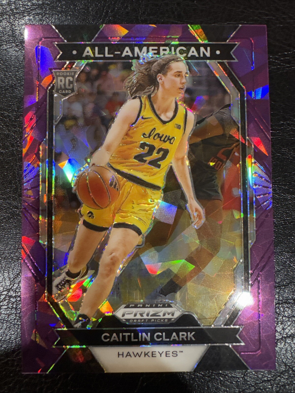 2024 Panini Prizm Draft Caitlin Clark RC Rookie All-American Purple Ice 54/149