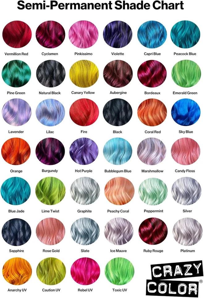 Crazy Color Semi-Permanent Conditioning Hair Dye Colour (Pack of 4)