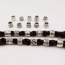 SET 10x BARTSCHMUCK Haarschmuck Wikinger RUNE Bartperlen Silber Mittelalter LARP