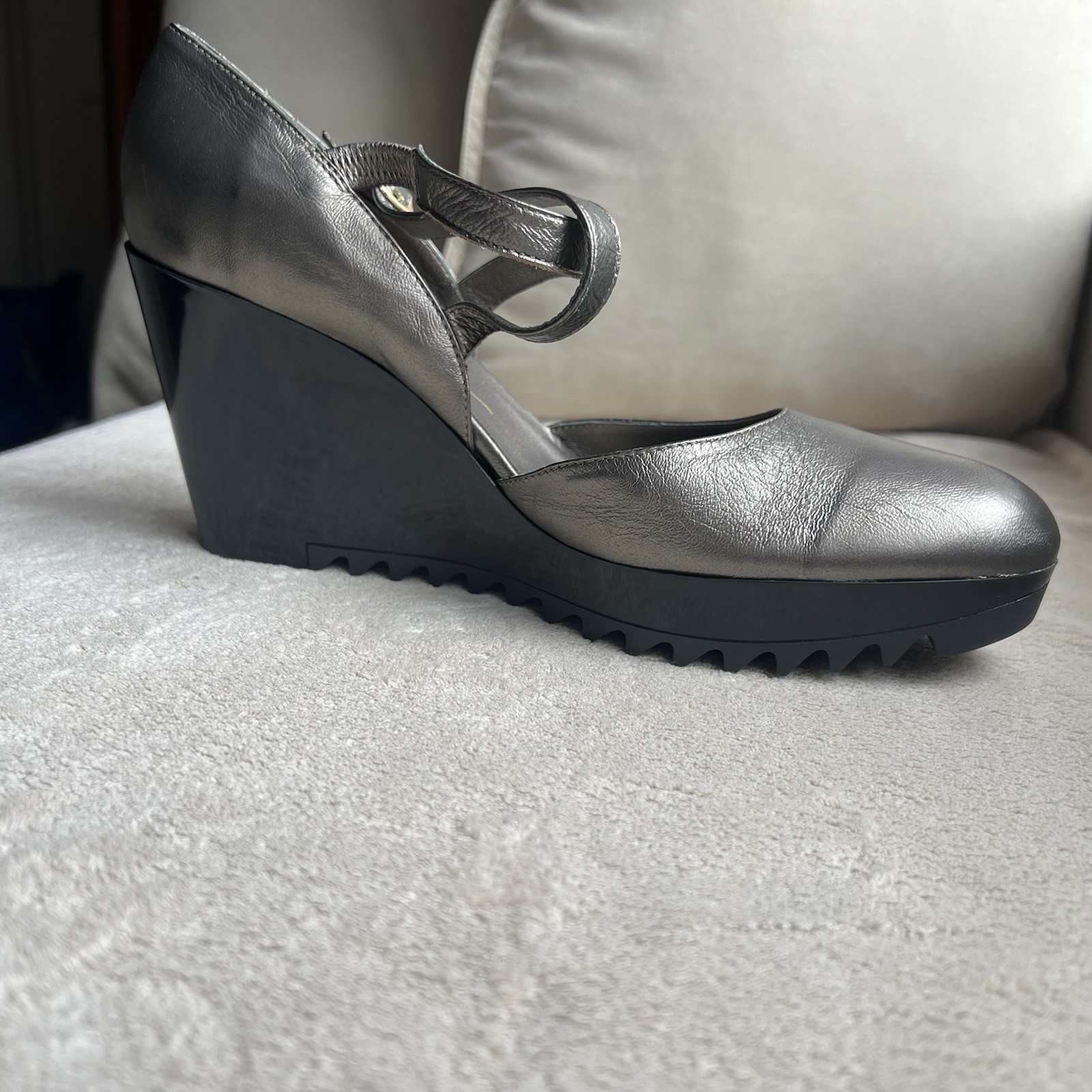 SAOLA Espace bronzo pelle plateau zeppa tacco Mary Jane donna EU 40 5 US 9 lug suola