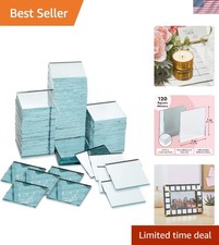 120 Pack 1x1 Inch Polished Glass Mini Mirror Tiles for Elegant Mosaic Creations
