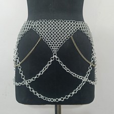 Handmade Aluminum Chainmail Skirt Stylish Belly Dance Belt for Women Costume