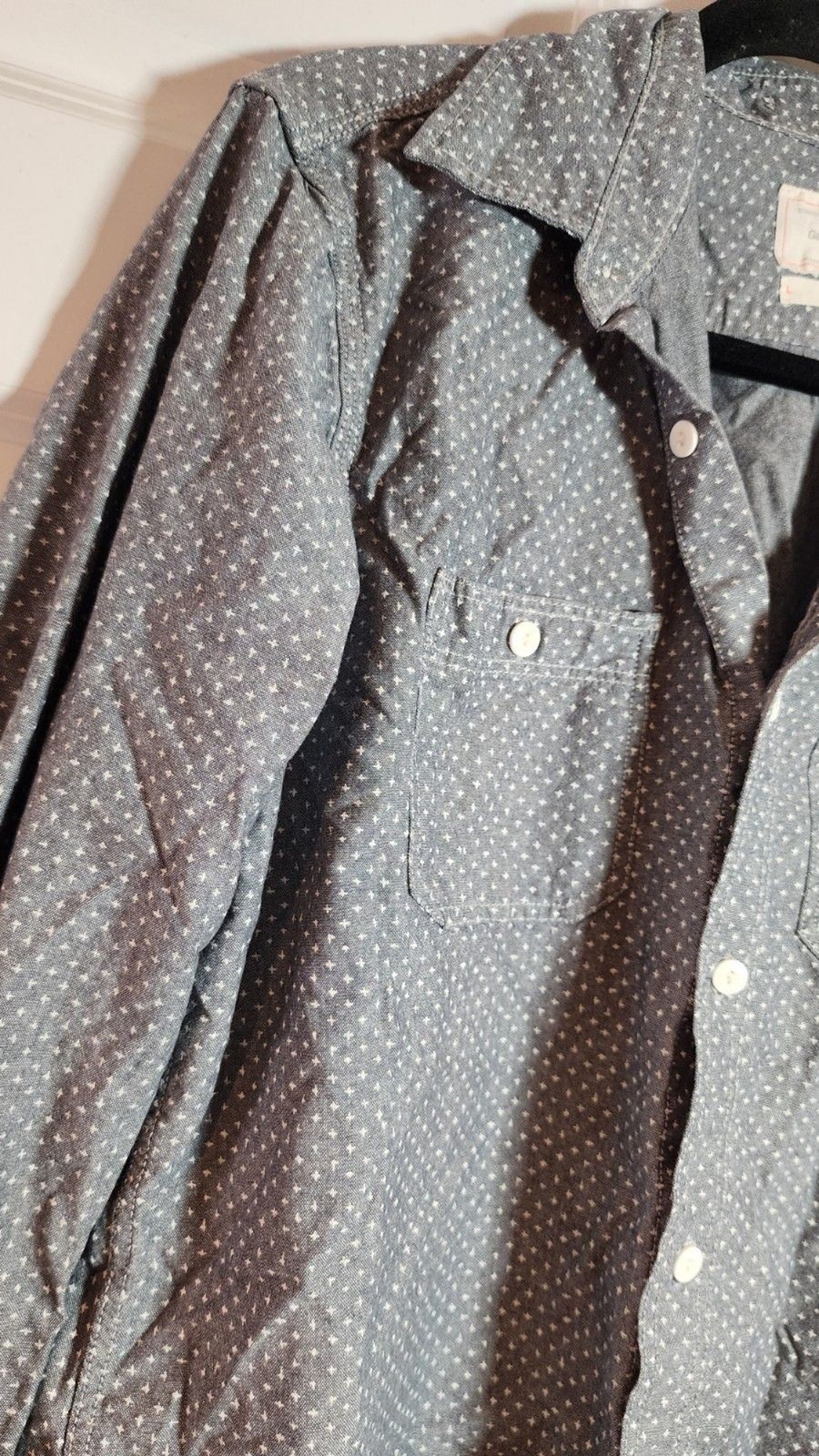 Gap Chambray Gray And White Patterned Button Up L… - image 3