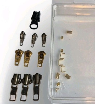 10 YKK ZIPPER SLIDERS Bulk Replacement Parts 45 5VSG 5 3CU Vintage Salvage Lot