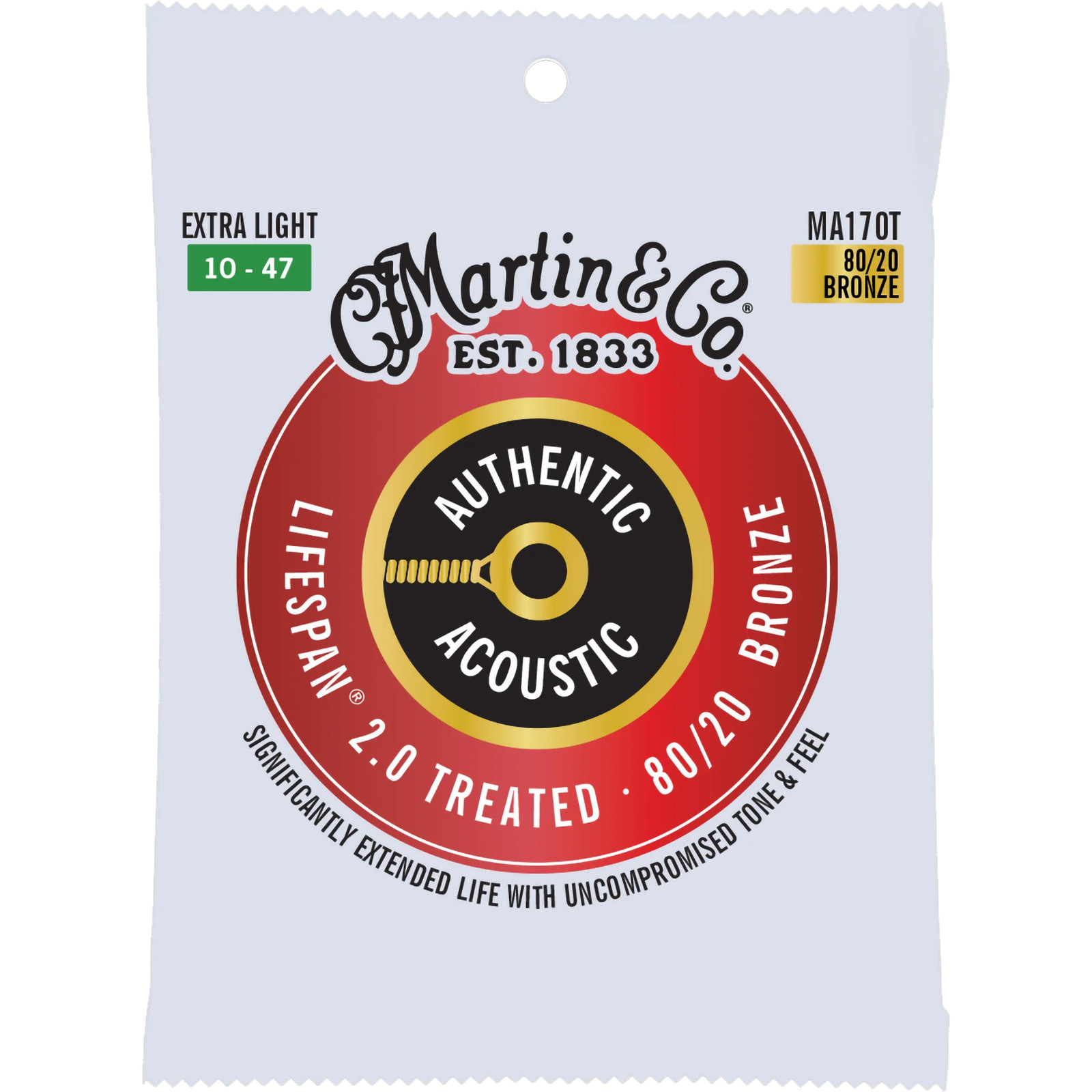 Martin MA170T Authentic Acoustic Lifespan 20 8020 Bronze Strings Extra Light 2890₽
