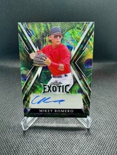 Mikey Romero Auto /8 2023 Leaf Exotic Peacock Boston Red Sox