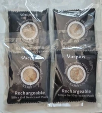 Vacplus 4 Pack 100g Reusable Desiccant Packs for Storage, Large Silica Gel...