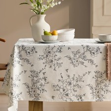 Rustic Floral Tablecloths Rectangular 55x84 Inch Linen Tablecloth Farmhouse Vint