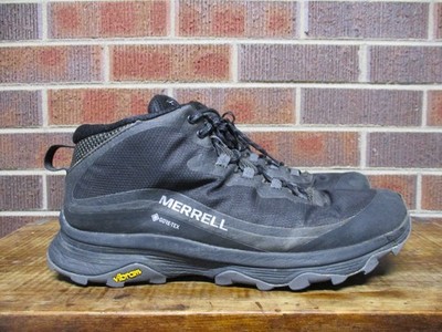 Merrell Mens Moab Speed Mid GTX Black Hiking Boots Gore-Tex Waterproof Size 13