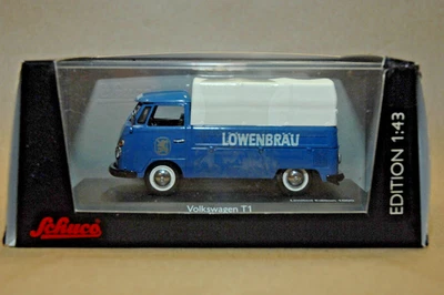 Schuco 03085 VW T1 Camion Planenwagen Löwenbräu 1:43 - Photo 1/2