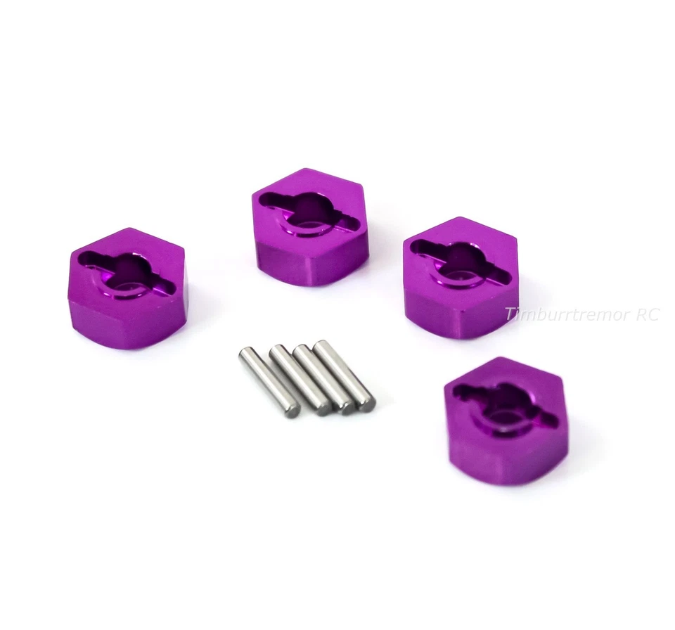 HSP 02134 Purple Aluminum 12mm Wheel Hex Hubs Pins Redcat Shockwave Volcano EPX - Image 2 of 4
