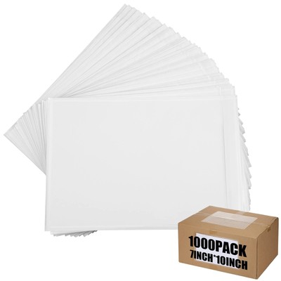 1000 Pcs 7''x10'' Packing List Envelopes Clear Self-Adhesive Shipping Label Sle...