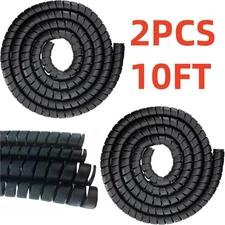 2Pack 3/4 Hydraulic Hose Spiral Wrap 10ft Wire Protector Guard Cable Organizer