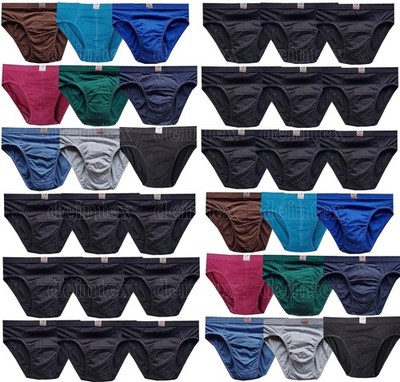 3/6/9/12 Herren Slips Unterhose Sportslip unifarben Schlüpfer Baumwolle Gr.S-6XL