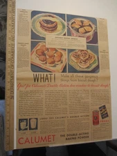 newspaper ad 1931 CALUMET baking powder can cook book biscuit dough recipe