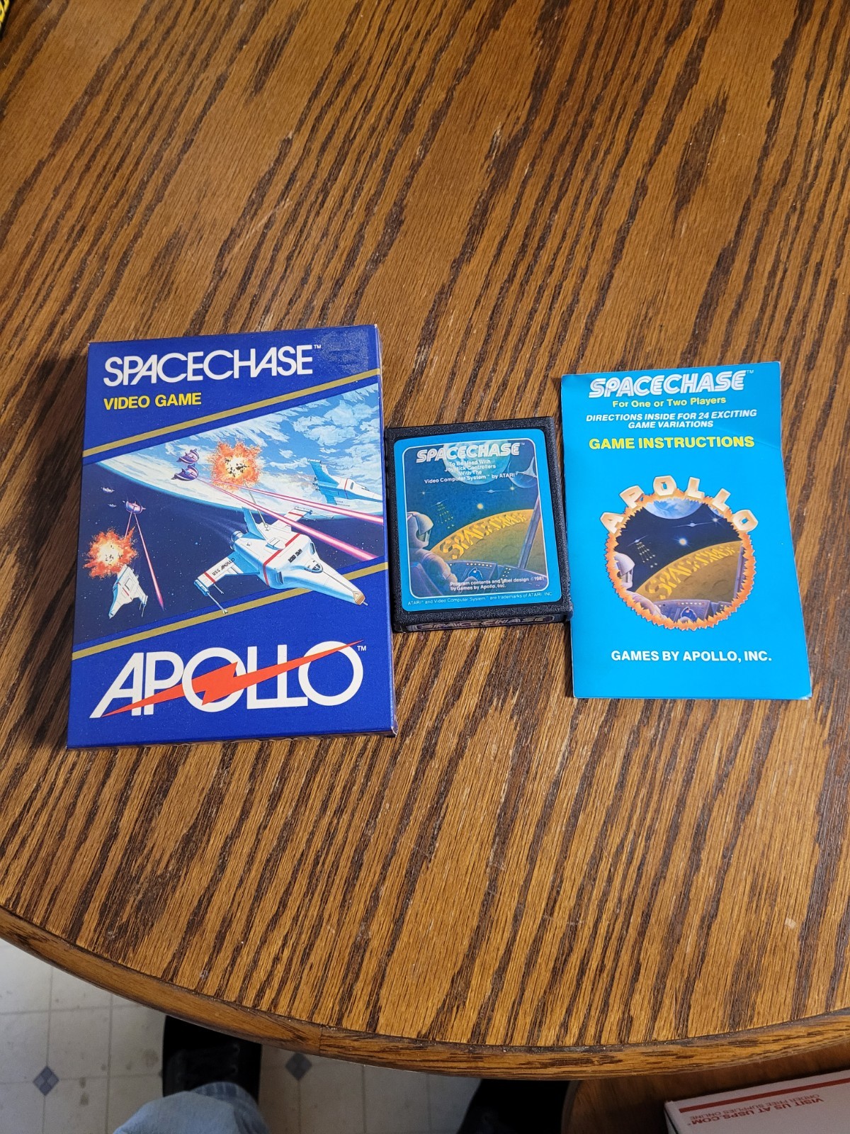 Vintage Atari 2600 SPACECHASE Game & Instructions In Original Box Made 1981