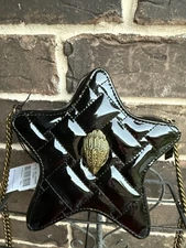 NWT Kurt Geiger Kensingt Quilted Star Chain Strap Crossbody Patent leather Black