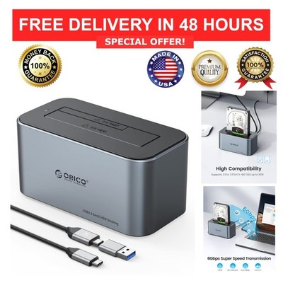 ORICO USB C to SATA Hard Drive Docking Station 2.5/3.5in SSD HDD 18TB UASP