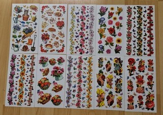 10 x Bogen Rubbel Sticker