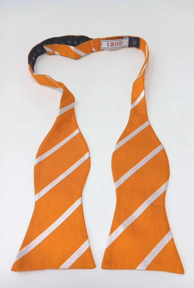 Pajarita Izod seda naranja blanco rayas Foto 3 de 4