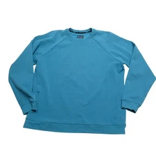 Janji Sweatshirt Mens Medium Blue Organic Cotton Blend Run Everywhere Pocket
