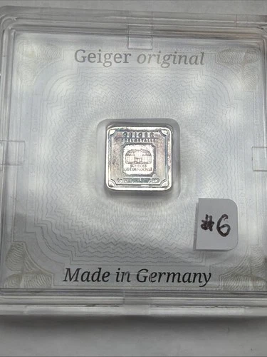 Geiger Edelmetalle Original 1 Gram .999 Fine Square Encapsulated w/Assay Toning