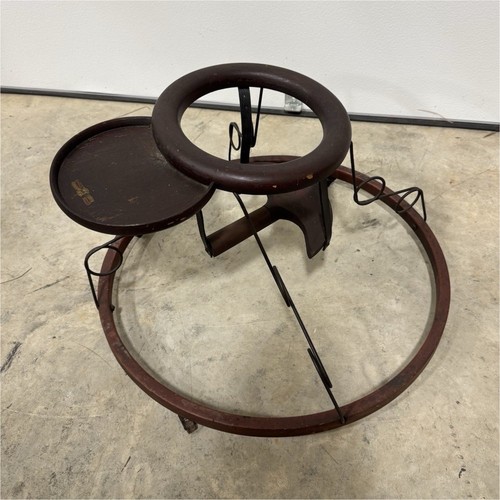  1902 Vintage Brown Wooden Glascock Baby Walker 