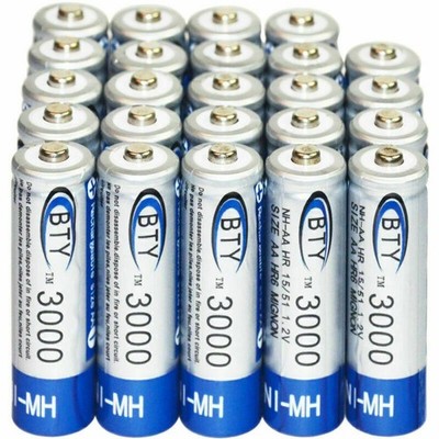 24pcs AA 3000mAh Ni-Mh 1.2V rechargeable BTY battery Cell for MP3 RC CA