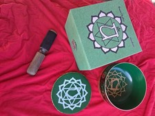 Green Heart Chakra Anahata Tibetan Buddhist Brass Singing Bowl