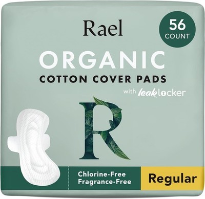 Organic Cotton Menstrual Pads   Ultra Thin Regular Absorbency With Wings (56