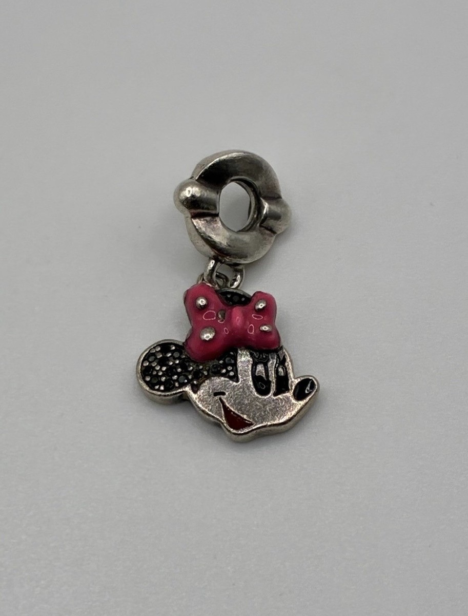 Chamilia 925 Sterling Silver Disney Minnie Mouse Pink Bow Dangle Charm