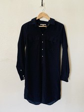Gap Navy Blue Zig-Zag Print Shirt Dress Size XS