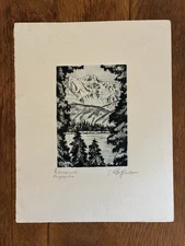 Vtg. Etching On Heavy Paper Karl Albrecht Buschbaum 1885-1955 Signed 9.5”x7.5”