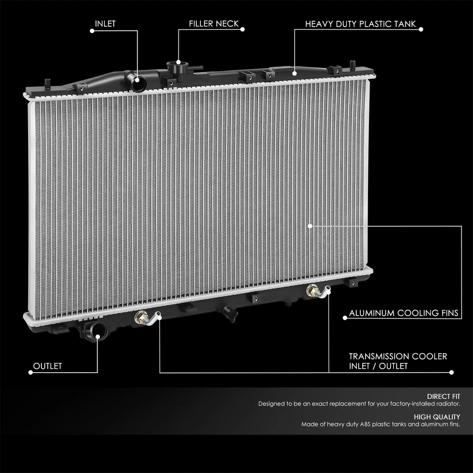 Radiador de refrigeración de núcleo de aluminio estilo fábrica DPI 2838 para Acura RL 2005-2008 Foto 2 de 4