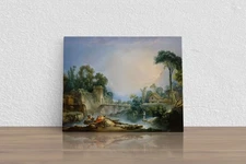 Francois Boucher "The Rustic Bridge" Canvas Print Wall Art Home Decor