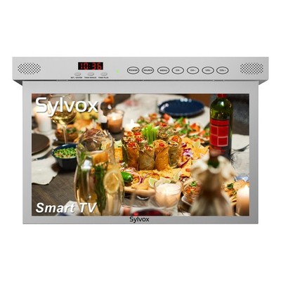 Sylvox Silver 15.6inch Kitchen TV Under Cabinet  Foldable & Rotatable Smart TV