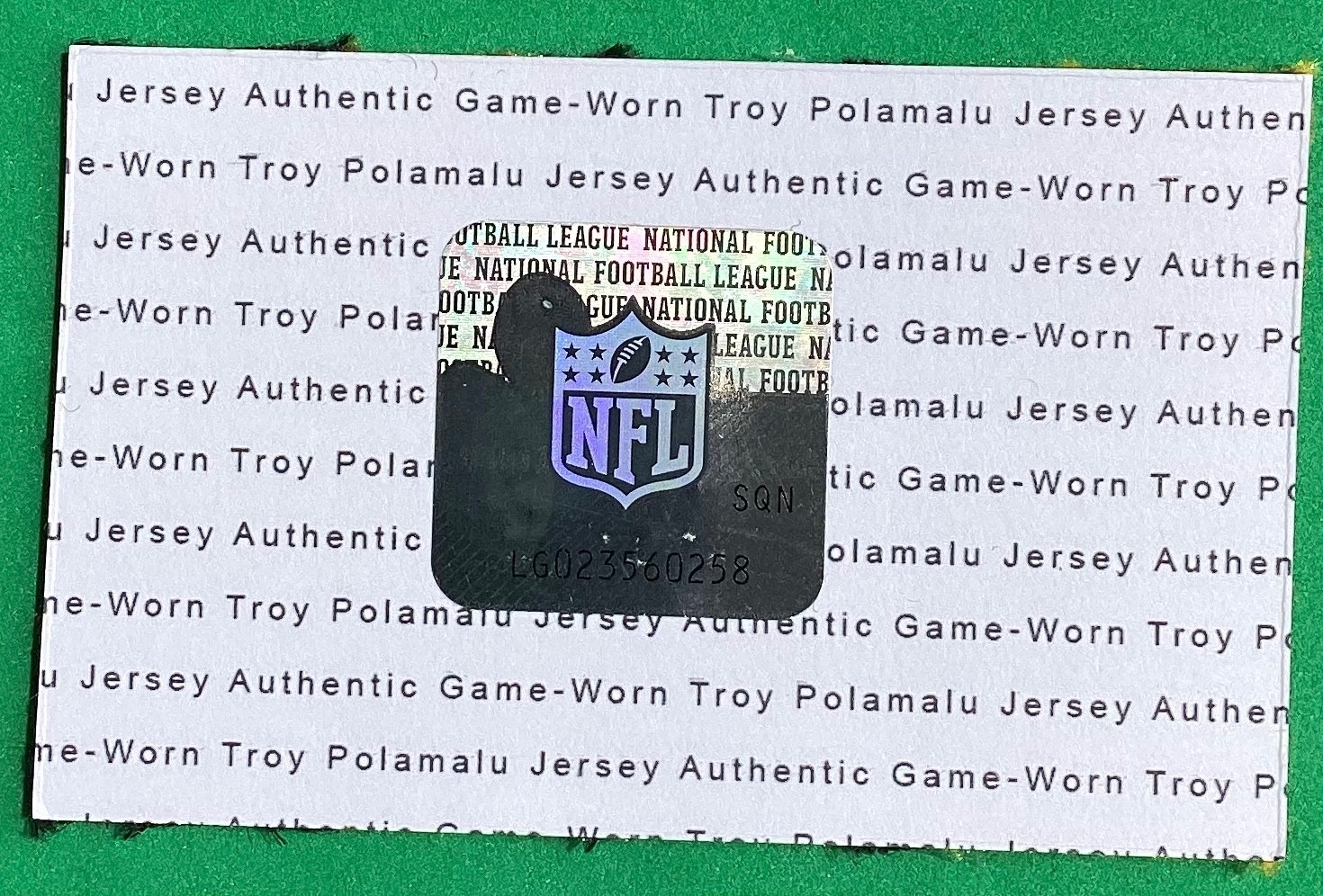 Troy Polamalu Steelers Game Used Worn Jersey Patch relic Swatch NFL NO COA CARD view 2