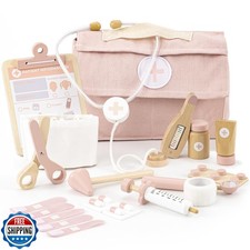 Wooden Doctor Play Set for Toddlers - A Complete Durable Pretend Play Medical