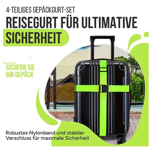 4er Set Koffergurte für Reisekoffer, Koffergurt Set, Gepäckgurte, Gepäckgur8111 - Bild 5 von 6