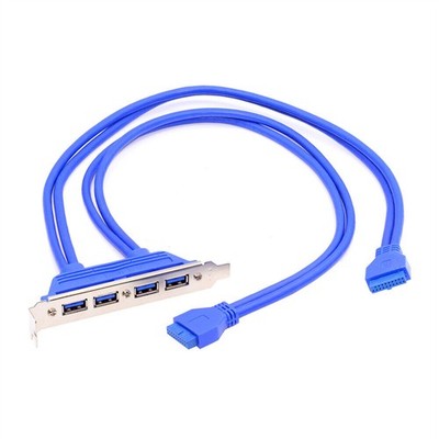 CY Internal Dual/Four USB 3.0 Female Mount Panel to Motherboard 20pin Cable 50cm